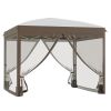 Portable Party Pavilion: 10x10 Pop Up Gazebo Canopy Tent with Netting & Wheeled Bag