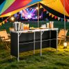 Extra Long Folding Portable Bar Table 77.95" x 15.16" x 34.65", Tradeshow Podium Table with Carrying Case, for Party Picnic & Exhibition
