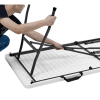 White 6 Foot Fold-in-Half Plastic Table, Indoor Outdoor, Scratch Resistant, Stain & UV Damage, Built-in Carry Handle (Shipment from Walmart)