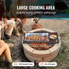 X-Marks Fire Pit Grill Grate, Rectangle Cooking Grate, Heavy Duty Steel Campfire BBQ Grill Grid with Handle & Support X Wire