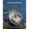 Fishing Net, Foldable Landing Nets with Telescopic Handle and Built in Length Scale, Lightweight and Stronger 6063 Aluminum Fish Gear