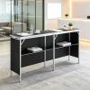 Extra Long Folding Portable Bar Table 77.95" x 15.16" x 34.65", Tradeshow Podium Table with Carrying Case, for Party Picnic & Exhibition