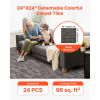 Carpet Tiles Reusable 24x24 inch, 24 PCS Modular Carpet Square Rug, Commercial Floor Soft Padded for Seamless Cover 96sq.ft²