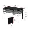 4 Foot Fold-in-Half Adjustable Folding Table, Rich Black(Shipment from Walmart)