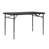 4 Foot Fold-in-Half Adjustable Folding Table, Rich Black(Shipment from Walmart)