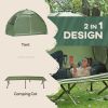 1 Person Folding Camping Cot, Portable Outdoor with Carry Bag, 2-in-1 Elevated Camping Bed Tent Single