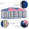 10' x 20' Pop-Up Canopy Tent Gazebo with American Flag Print and 6 Mesh Sidewalls, for Outdoor Events