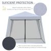 10'x10' Outdoor Canopy Tent, Slant Leg Sun Shelter with Mesh Sidewalls, Patio Tents for Parties, Grey