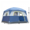 6 Person Outdoor Camping Tent, Waterproof Windproof Easy Setup, Double Layer Family Camping Tent with 1 Mesh Door & 5 Large Mesh Windows, Blue