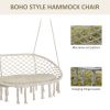 Macrame Hanging Swing Chair, Cotton Rope Seat with Cushion & Metal Frame