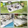 Reversible Outdoor Rug, Waterproof Plastic Straw with Carry Bag, 9' x 12', Gray & White Rhombus Patchwork