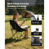 Oversized Camping Chairs, 450 lbs Heavy Duty Support, Portable Padded Folding Camp Chairs with Dual Cup Holders & Wine Glass Holders