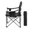 Camping Folding Chair for Adults, Portable Heavy Duty Outdoor Quad Lumbar Back Padded Arm Chairs with Side Pockets