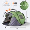 4 Person Pop Up Tent for Camping, Waterproof Instant Family Tent with Front Awning, Automatic Tent Throw Pop Up Instant Flip Pop Tent for Camping