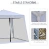 10'x10' Outdoor Canopy Tent, Slant Leg Sun Shelter with Mesh Sidewalls, Patio Tents for Parties, Grey