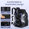 42L/11Gal Fishing Backpack Large Capacity Fishing Tackle Storage Bag with Rod Holders 16-Pocket Water-Resistant with Divider Adjustable Padded Straps