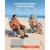 Folding Beach Chair, High Back Camping Chairs for Adults, with Cup Pocket, Mesh Back, Carry Bag