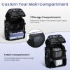 42L/11Gal Fishing Backpack Large Capacity Fishing Tackle Storage Bag with Rod Holders 16-Pocket Water-Resistant with Divider Adjustable Padded Straps