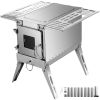 Tent Wood Stove,Outdoor Camping Wood Burning Stove Stainless Steel With Folding Pipe,Portable Wood Stove 90.6'' Height Wood Tent Stove For Camping