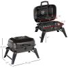 14' Portable Enamel Coated Charcoal Grill for Outdoor Cooking BBQ Camping with Folding Legs Black