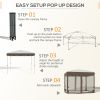 Portable Party Pavilion: 10x10 Pop Up Gazebo Canopy Tent with Netting & Wheeled Bag