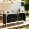 Extra Long Folding Portable Bar Table 77.95" x 15.16" x 34.65", Tradeshow Podium Table with Carrying Case, for Party Picnic & Exhibition