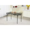 4 Foot Fold-in-Half Adjustable Folding Table, Rich Black(Shipment from Walmart)