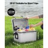 Portable Cooler, 26 QT Hard Cooler with Ice Retention, Heavy-Duty Handles and Strap, Lightweight Rigid Material Insulated Portable Cooler
