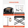 Camping Kitchen Table, Outdoor Camp Cooking Table, Aluminum Portable Cook Station with 3 Storage Cupboard, Carrying Bag, Detachable Windscreen