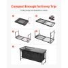 Camping Kitchen Table, Folding Outdoor Cooking Table, 3 Adjustable Heights, Aluminum Lightweight Portable Cook Station with Storage Organizer