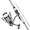 Rod and Fishing Reel Combo, IM6 Carbon Fiber Spinning Rod and Reel Combo, Bass Fishing Pole with 6.5 ft Two-Piece Rods, 7+1 Ball Bearings, EVA Handle
