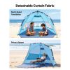 Beach Tent Sun Shelter for 4 Person, Pop Up Beach Tent UPF 50+ Protection, Portable Sun Shade Canopy with Carrying Bag and Sand Pockets