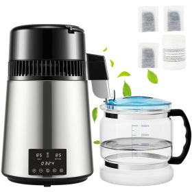 4L Water Distiller 1L/H Distilled Water Filter Timing Temp Display 750W