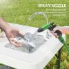 Folding Fish Cleaning Table with Sink, Portable Camping Table with Faucet, Drainage Hose, Sprayer and Shelf, White