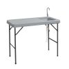 Folding Portable Fish Fillet & Hunting & Cutting Table with Sink Faucet