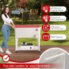 80QT 87.5*38.5*91cm Rectangular Plastic Box Iron Leg Tube Freezer Insulation Milky White Box Red Lid Freezer Insulation Cart