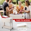 80QT 87.5*38.5*91cm Rectangular Plastic Box Iron Leg Tube Freezer Insulation Milky White Box Red Lid Freezer Insulation Cart