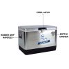 Yakimoto Ice Chest Beverage Beer Cooler Box With Bottle Opener, 51L/54Qt Stainless Steel Portable Insulated Ice Bucket, Sturdy And Leak-proof