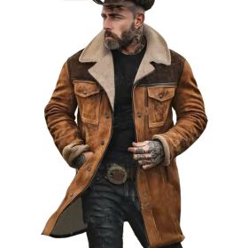 Suede Multicolor Jacket Multi-pocket Zipper (Option: Camel-XL)