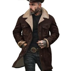 Suede Multicolor Jacket Multi-pocket Zipper (Option: 5183 coffee brown solid color-S)