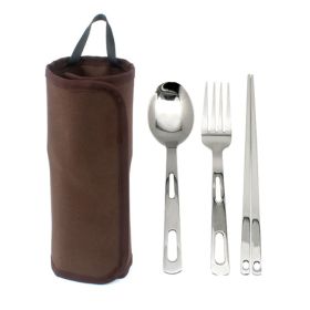 Outdoor Tableware Set Camping Barbecue Tableware Picnic Bag (Color: As pic show, Type: Style A)