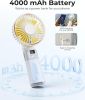 Portable Handheld Fan, Portable Fan Rechargeable, 4000mAh, 180° Adjustable, 6 Speed Wind, Display Electricity in Real Time