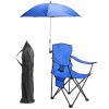 Camping Chair with Umbrella Lightweight Foldable Outdoor Chair with Cup Holder Detachable Sun Canopy Carrying Bag 330LBS Max Load for Beach Picnic Tra