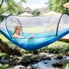 Camping Hammock with Mosquito Net 3-in-1 Portable Hammock Tent with Built-In Mosquito Net Dual-Way Zippers 440lbs Capacity Attached Storage Pocket for