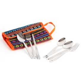 Outdoor Tableware Set Camping Barbecue Tableware Picnic Bag (Color: As pic show, Type: Style B)