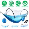Camping Hammock with Mosquito Net 3-in-1 Portable Hammock Tent with Built-In Mosquito Net Dual-Way Zippers 440lbs Capacity Attached Storage Pocket for