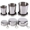 Stainless Steel Folding Cup; Portable Ultralight Collapsible Travel Cup; Outdoor Retractable Drinking Glass & EVA Case Set; Foldable Cup With Keychain
