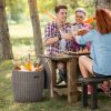 Rattan Cool Bar 4-in-1 Cocktail Table Side Table for Outdoor Patio