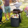 Rattan Cool Bar 4-in-1 Cocktail Table Side Table for Outdoor Patio