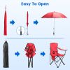 Camping Chair with Umbrella Lightweight Foldable Outdoor Chair with Cup Holder Detachable Sun Canopy Carrying Bag 330LBS Max Load for Beach Picnic Tra